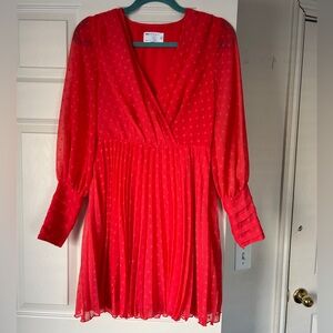 ASOS Design Pleated Wrap Mini Dress Poppy Color NEVER WORN